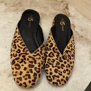 yosi samra jessy pony hair cheetah mule Sz 9
